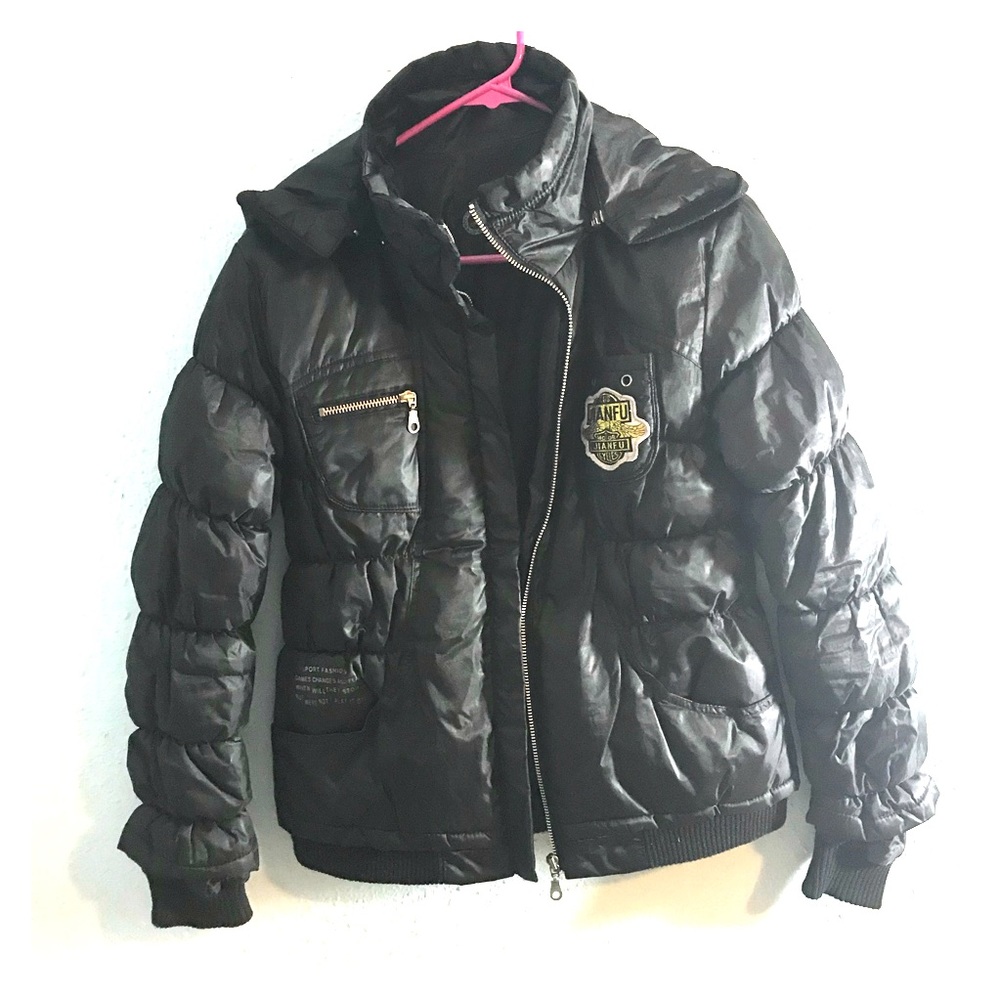 Black Down Jacket w/ Removable Hood